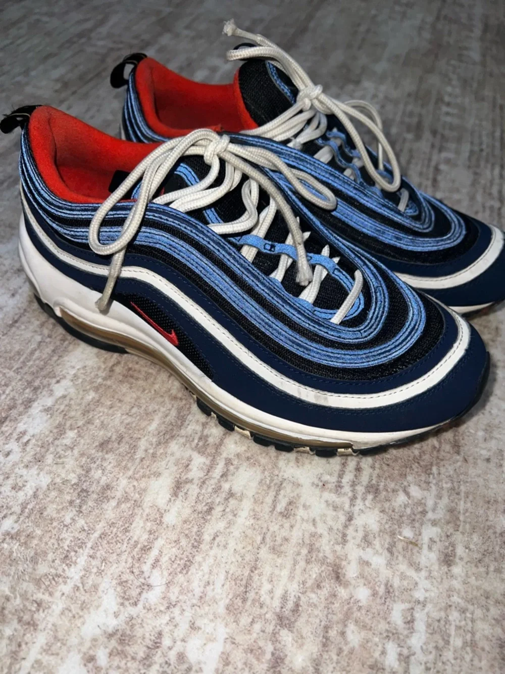 Nike Men’s Navy, White and Red Air Max 97 Sneakers